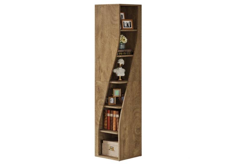 Tribesigns Bücherregal mit 6 Ebenen, 180 cm Hohes Schmales Eckregal Stehend, Industrie-Regal von Tribesigns