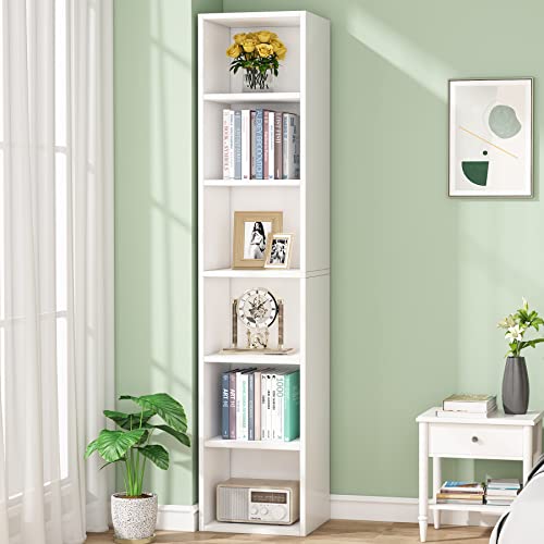 Tribesigns Bücherregal mit 6 Ebenen, 180 cm Standregal, Schmales Aufbewahrungsregal bücher Regal Würfelregale für Wohnzimmer, Schlafzimmer, Büro (6 Cube (1 Pack)) von Tribesigns