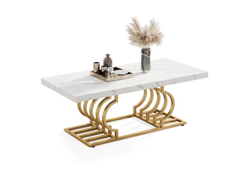 Tribesigns Couchtisch Moderner Faux Marmor Cocktailtisch,Teetisch Akzentmöbel für Wohnzimmer von Tribesigns