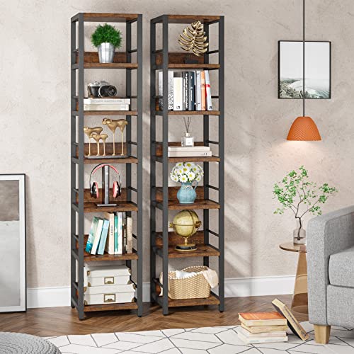 Tribesigns Eckregal mit 6 Ebenen,2er Set,190cm hohes Bücherregal Lagerregal Regal für kleine Räume Standregal,multifunktionaler Eck-Organizer für Zuhause für Wohnzimmer, Balkon, Küche(34 x 34 x 190cm) von Tribesigns