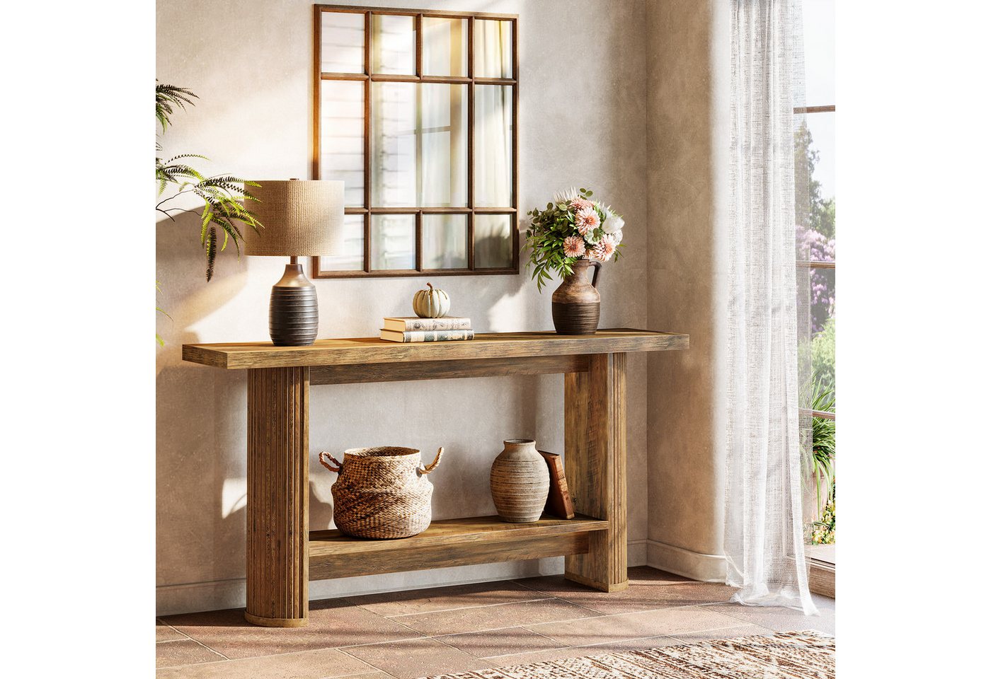 Tribesigns Konsolentisch 140 cm Moderner Konsolentisch, Schmaler Flurtisch mit Ablage Tribesigns Konsolentisch 140 cm Moderner Konsolentisch, Schmaler Flurtisch mit Ablage von Tribesigns