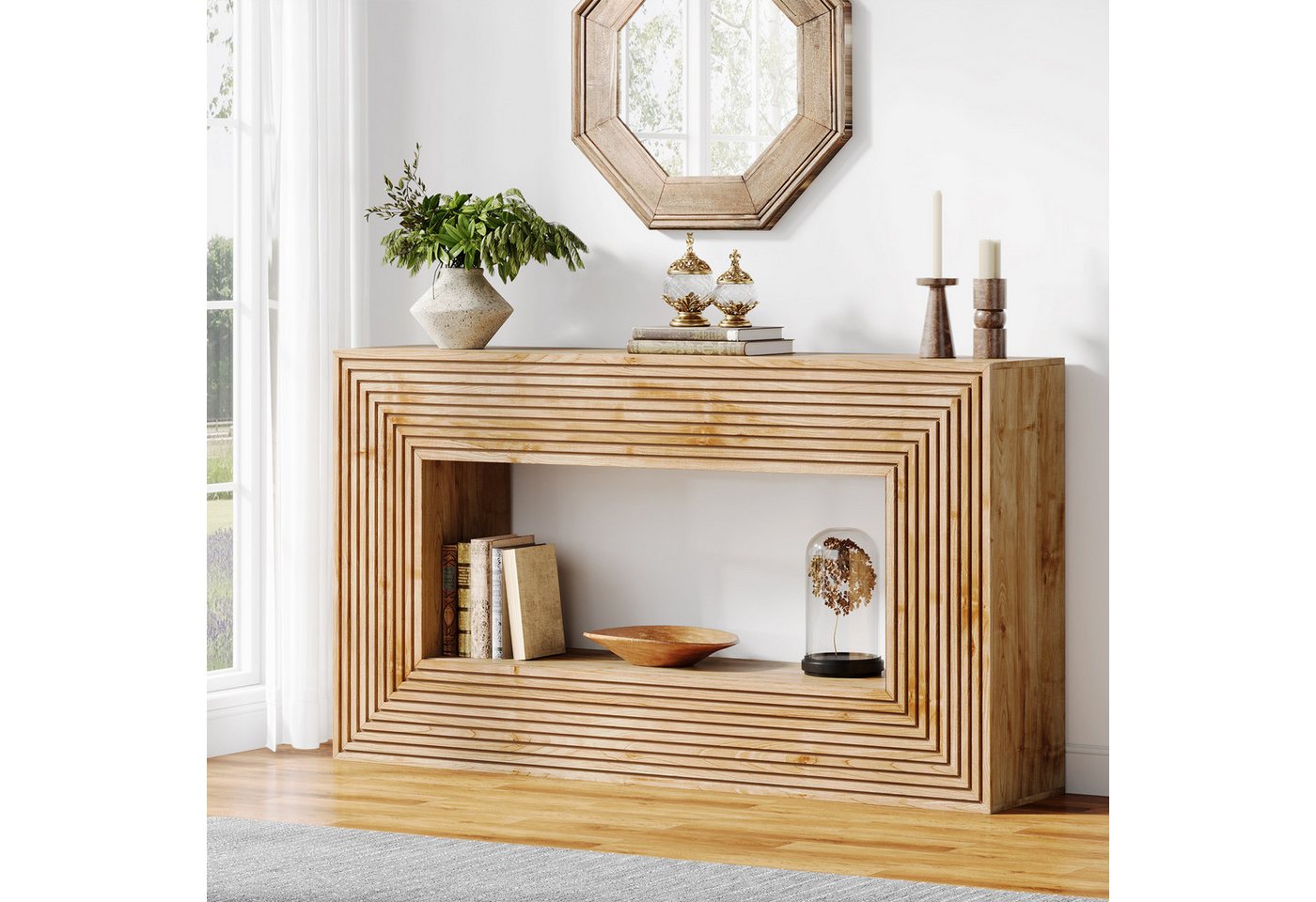 Tribesigns Konsolentisch 150 cm Flurtisch, Flur Möbel, Schmaler Sofatisch mit Lagerung von Tribesigns