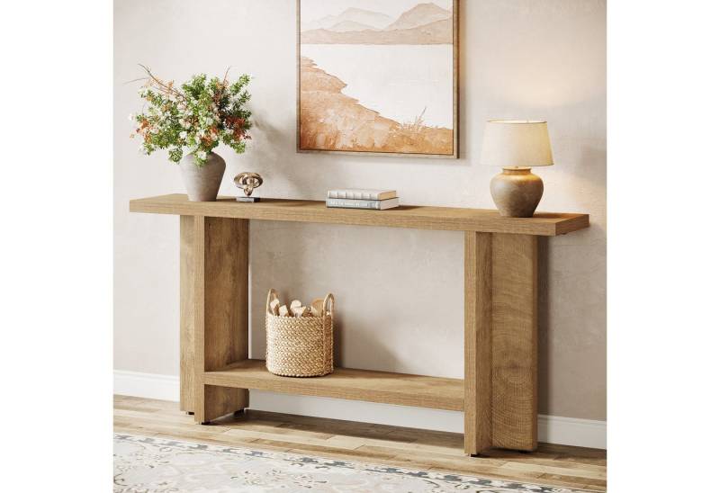 Tribesigns Konsolentisch 150 cm Schmal Konsolentisch mit Ablage, Flurtisch, Sofatisch von Tribesigns
