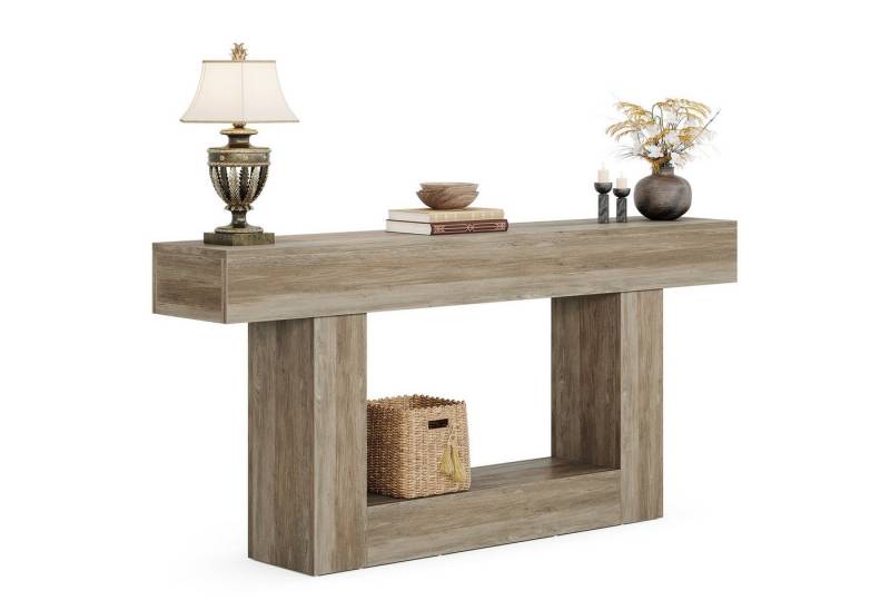 Tribesigns Konsolentisch 160 cm Eingangstisch im Landhausstil mit U-förmiger Basis von Tribesigns