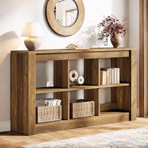 Tribesigns Konsolentisch mit 3 Etagen, Rustikaler Konsolentisch Holz mit 6 Lagerwürfeln, 140×35×85 cm Eingangstisch Schmal, Sofatisch hinter Couchtisch für Wohnzimmer, Flur Tribesigns Konsolentisch mit 3 Etagen, Rustikaler Konsolentisch Holz mit 6 Lagerwürfeln, 140×35×85 cm Eingangstisch Schmal, Sofatisch hinter Couchtisch für Wohnzimmer, Flur von Tribesigns