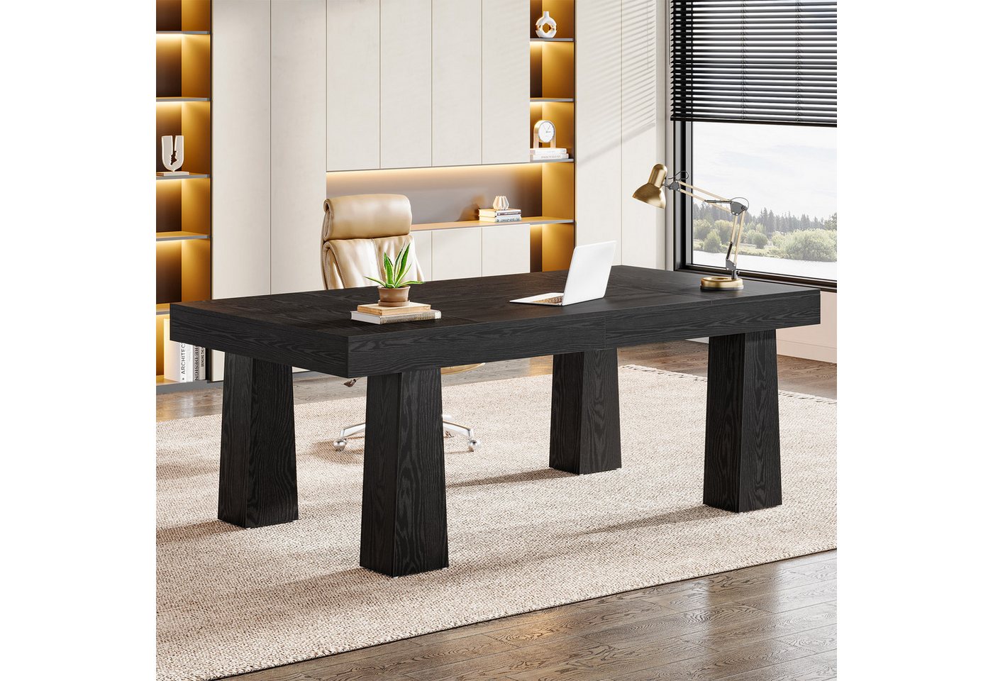 Tribesigns Schreibtisch 160x80 cm Computertisch, Schwarz Industriell Bürotisch für Home Office Tribesigns Schreibtisch 160x80 cm Computertisch, Schwarz Industriell Bürotisch für Home Office von Tribesigns