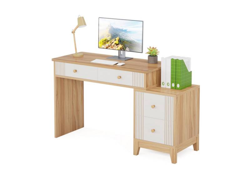 Tribesigns Schreibtisch Computerschreibtisch mit 4 Schubladen, 130 cm Homeoffice-Schreibtisch von Tribesigns