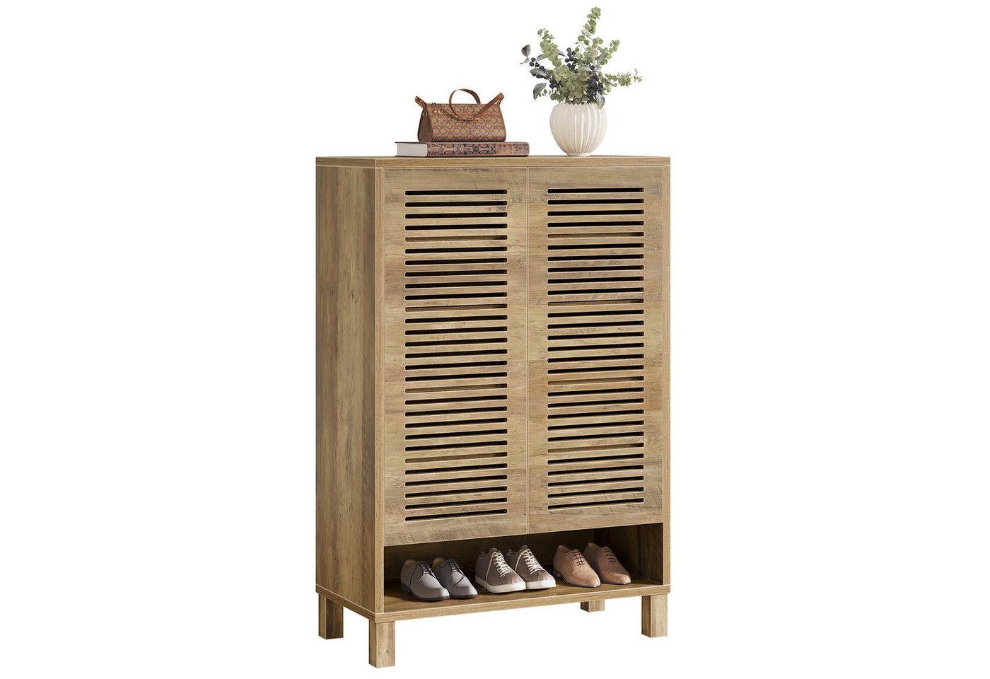 Tribesigns Schuhschrank mit 2 Shutter Türen, 73x35x110cm, Schuhregal Schuhkommode für 25 Paare von Tribesigns