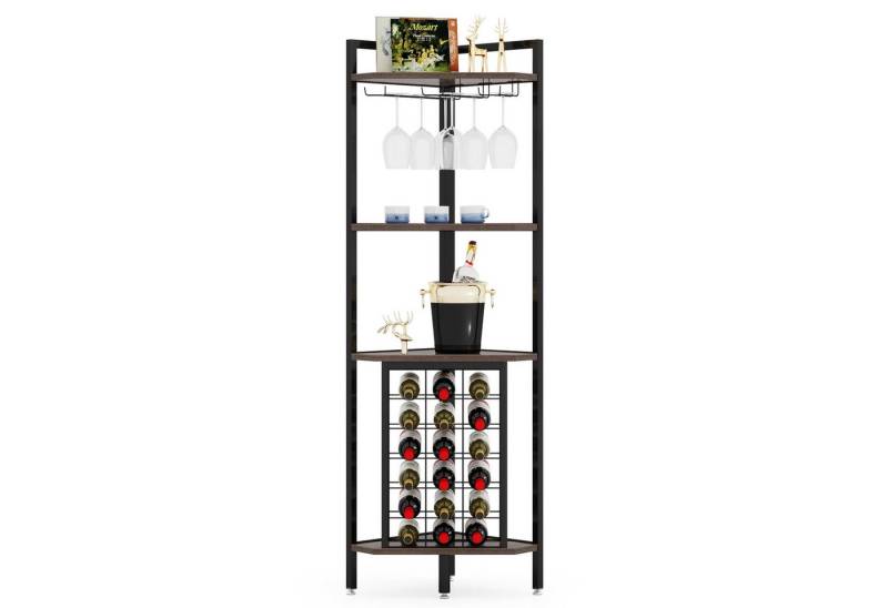 Tribesigns Weinregal Tribesigns Weinregal - 4-stöckig, mit Glashalter & Weinaufbewahrung von Tribesigns