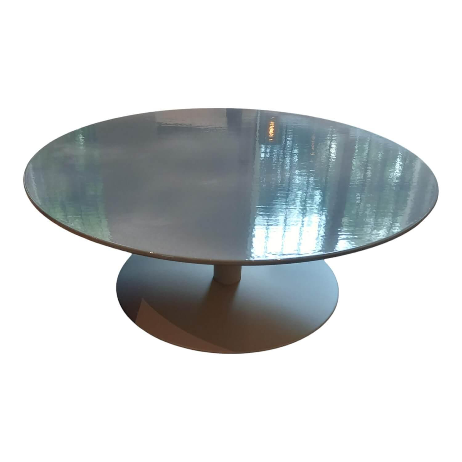 Couchtisch T Table Coffee Tischplatte Glasierte Lava Stone Ocean Grau Blau Geste... von Tribù