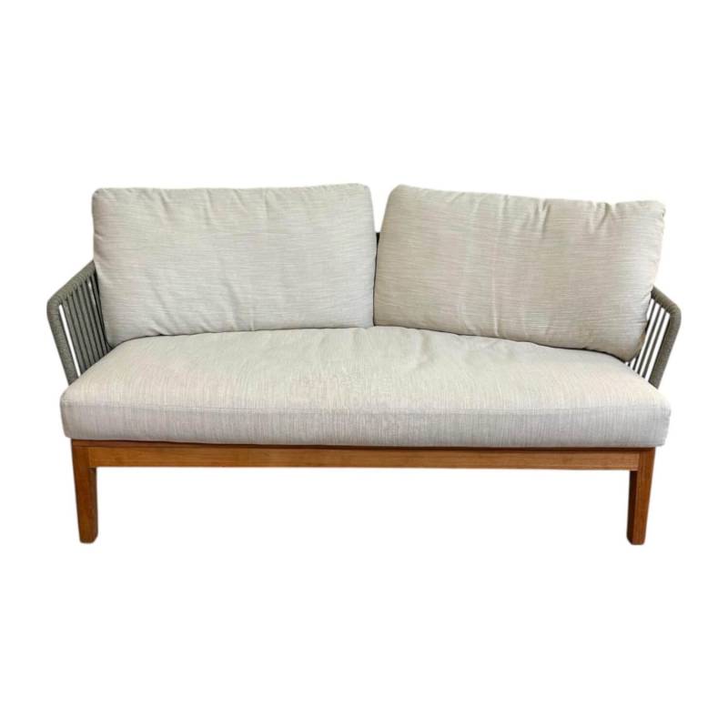 Outdoor Sofa Mood Sitzkissen Stoff Natural Beige Gestell Teakholz Rückenlehne Ge... von Tribù
