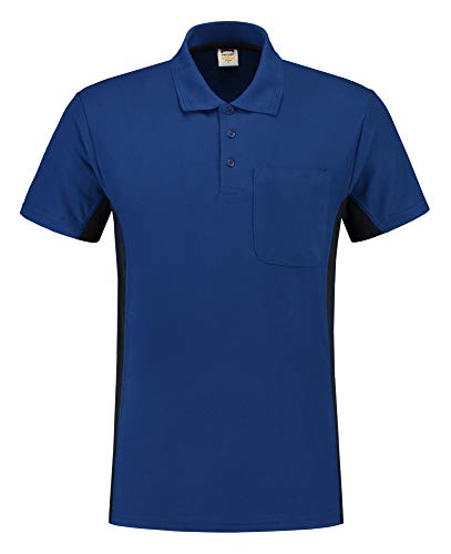 Tricorp 202002 Workwear Bicolor Brusttasche Poloshirt, 50% Gekämmte Baumwolle/50% Polyester, 180g/m², Königsblau-Marine, Größe 5XL von Tricorp
