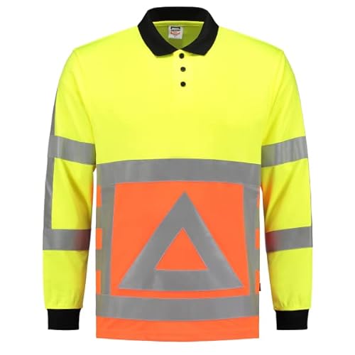 Tricorp 203002 Safety Verkehrsregler Langarm Poloshirt, 50% Polyester/50% Polyester, CoolDry, 180g/m², Fluor Orange-Gelb, Größe 3XL von Haas F1 Team