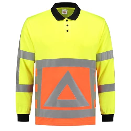 Tricorp 203002 Safety Verkehrsregler Langarm Poloshirt, 50% Polyester/50% Polyester, CoolDry, 180g/m², Fluor Orange-Gelb, Größe XS von Tricorp