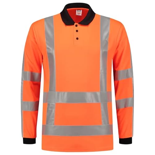 Tricorp 203005 Safety EN ISO 20471 Birdseye Langarm Poloshirt, 50% Polyester/50% Polyester, CoolDry, 180g/m², Fluorgelb, Größe 8XL von Tricorp