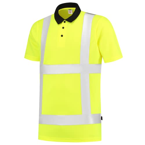 Tricorp 203006 Safety EN ISO 20471 Birdseye Poloshirt, 50% Polyester/50% Polyester, CoolDry, 180g/m², Fluorgelb, Größe XL von Tricorp