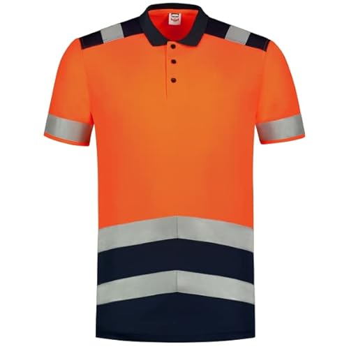 Tricorp 203007 Safety Warnschutz Bicolor Poloshirt, 50% Polyester/50% Polyester, CoolDry, 180g/m², Fluor Orange-Tinte, Größe M von Tricorp