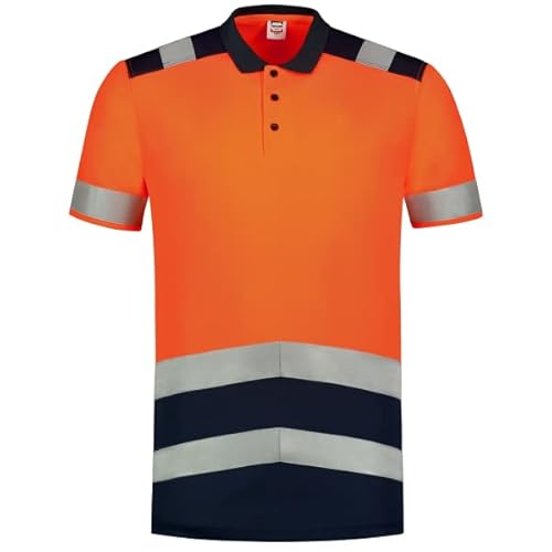 Tricorp 203007 Safety Warnschutz Bicolor Poloshirt, 50% Polyester/50% Polyester, CoolDry, 180g/m², Fluor Orange-Tinte, Größe XL von Tricorp