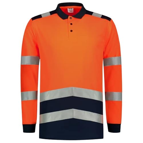 Tricorp 203008 Safety Warnschutz Bicolor Langarm Poloshirt, 50% Polyester/50% Polyester, CoolDry, 180g/m², Fluor Orange-Tinte, Größe 3XL von Haas F1 Team