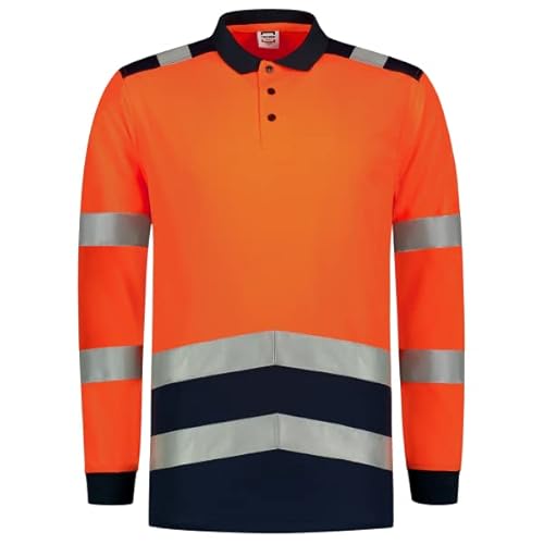 Tricorp 203008 Safety Warnschutz Bicolor Langarm Poloshirt, 50% Polyester/50% Polyester, CoolDry, 180g/m², Fluor Orange-Tinte, Größe 5XL von Haas F1 Team