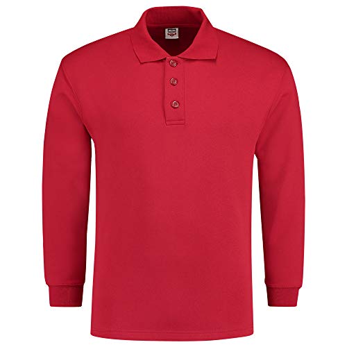 Tricorp 301004 Casual Polokragen Sweatshirt, 60% Gekämmte Baumwolle/40% Polyester, 280g/m², Rot, Größe XL von Tricorp