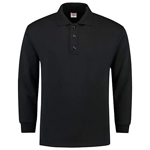 Tricorp 301004 Casual Polokragen Sweatshirt, 60% Gekämmte Baumwolle/40% Polyester, 280g/m², Schwarz, Größe XL von Tricorp