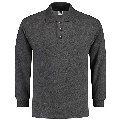 Tricorp 301004 Casual Polokragen Sweatshirt, 60% Gekämmte Baumwolle/40% Polyester, 280g/m², Anthrazit Melange, Größe 7XL von Tricorp