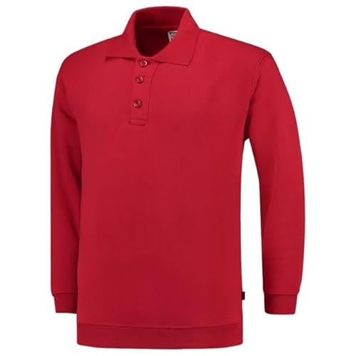 Tricorp 301005 Casual Polokragen und Bund Sweatshirt, 60% Gekämmte Baumwolle/40% Polyester, 280g/m², Rot, Größe 4XL von Tricorp