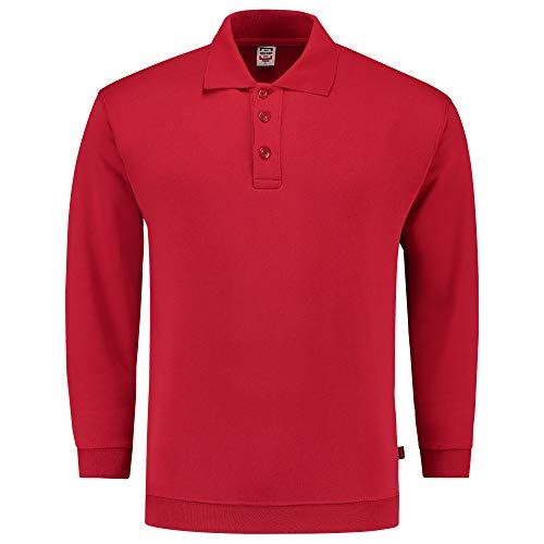 Tricorp 301005 Casual Polokragen und Bund Sweatshirt, 60% Gekämmte Baumwolle/40% Polyester, 280g/m², Rot, Größe M von Tricorp