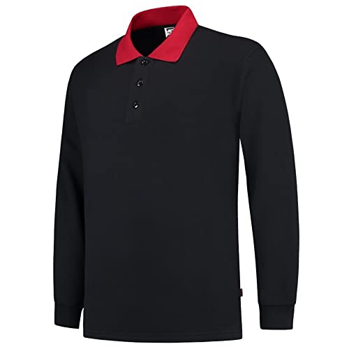 Tricorp 301006 Casual Polokragen Kontrast Sweatshirt, 60% Gekämmte Baumwolle/40% Polyester, 280g/m², Marine-Rot, Größe 4XL von Haas F1 Team