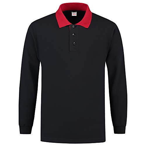 Tricorp 301006 Casual Polokragen Kontrast Sweatshirt, 60% Gekämmte Baumwolle/40% Polyester, 280g/m², Marine-Rot, Größe M von Haas F1 Team