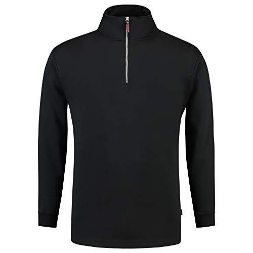 Tricorp 301010 Casual 1/4-Reissverschluss Sweatshirt, 60% Gekämmte Baumwolle/40% Polyester, 280g/m², Schwarz, Größe 4XL von Tricorp