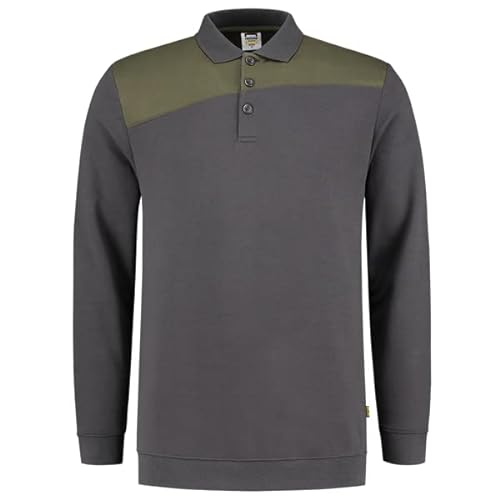 Tricorp 302004 Casual Polokragen Bicolor Quernaht Sweatshirt, 70% Gekämmte Baumwolle/30% Polyester, 280g/m², Schwarz Gelb, Größe 3XL von Tricorp