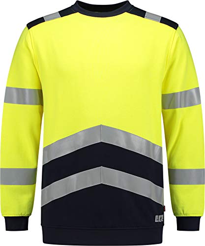 Tricorp 303002 Safety Multinorm Bicolor Sweatshirt, 60% Modacryl/39% Katoen/1% Ubrig, 280g/m², Fluorgelb-Tinte, Größe M von Tricorp