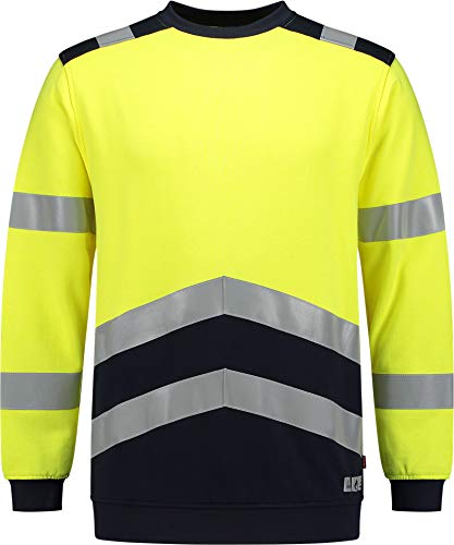 Tricorp 303002 Safety Multinorm Bicolor Sweatshirt, 60% Modacryl/39% Katoen/1% Ubrig, 280g/m², Fluorgelb-Tinte, Größe XS von Tricorp