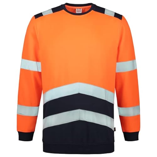 Tricorp 303004 Safety Warnschutz Bicolor Sweatshirt, 80% Polyester/20% Baumwolle, 280g/m², Fluor Orange-Tinte, Größe 3XL von Haas F1 Team