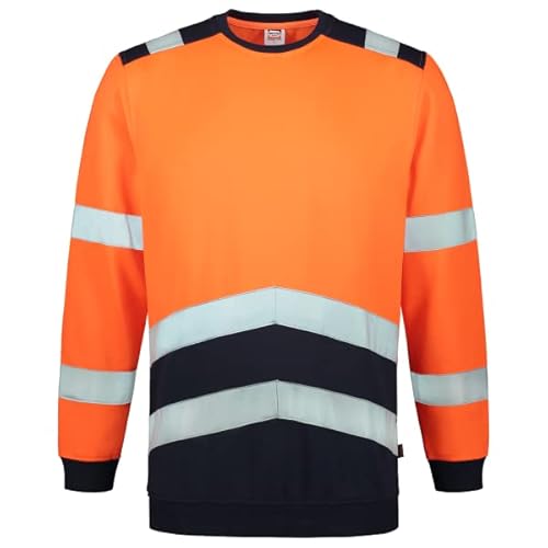 Tricorp 303004 Safety Warnschutz Bicolor Sweatshirt, 80% Polyester/20% Baumwolle, 280g/m², Fluorrot-Tinte, Größe 8XL von Tricorp