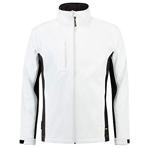 Tricorp 402002 Workwear Bicolor Softshelljacke, 100% Polyester + PU Membran, 340g/m², Weiß-Dunkelgrau, Größe L von Tricorp