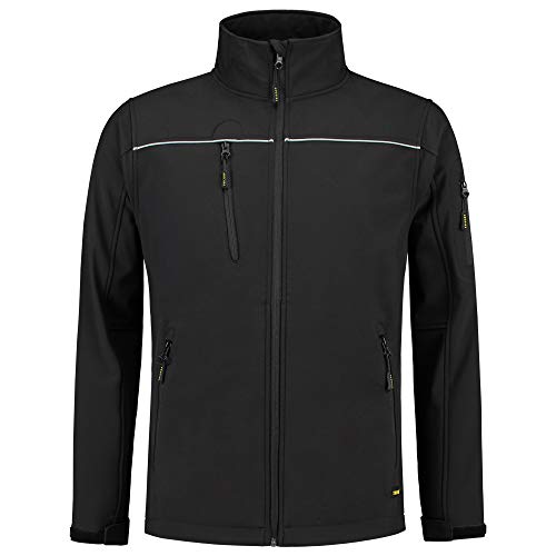 Tricorp 402006 Workwear Exzellent Softshelljacke, 100% Polyester + PU Membran, 340g/m², Schwarz, Größe 4XL von Tricorp