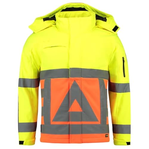 Tricorp 403002 Safety Softshelljacke für Verkehrsregler, 100% Polyester + PU Membran, 300g/m², Fluor Orange-Gelb, Größe 6XL von Haas F1 Team