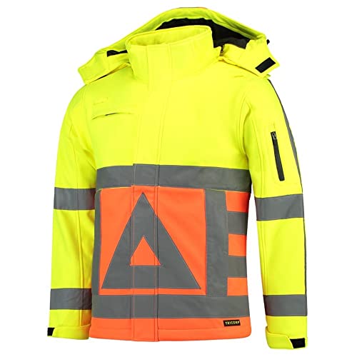 Tricorp 403002 Safety Softshelljacke für Verkehrsregler, 100% Polyester + PU Membran, 300g/m², Fluor Orange-Gelb, Größe S von Haas F1 Team