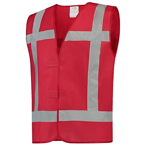 Tricorp 453004 Safety Reflexstreifen Warnschutzweste, 100% Polyester, 130g/m², Fluorrot, Größe XL von Tricorp