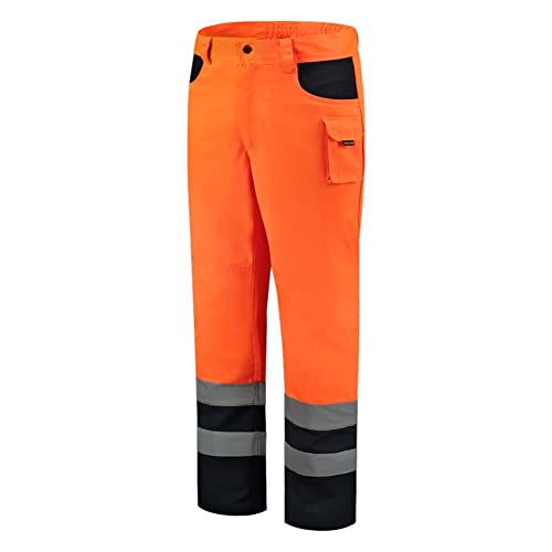 Tricorp 503002 Safety EN ISO 20471 Bicolor Arbeitshose, 80% Polyester/20% Baumwolle, 280g/m², Fluor Orange-Navy, Größe 42 von Haas F1 Team