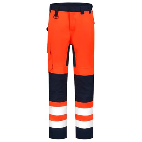 Tricorp 503011 Safety Warnschutz Bicolor Arbeitshose, 80% Polyester/20% Baumwolle, 100% Nylon (500D) Cordura, 280g/m², Fluor Orange-Tinte, Größe 24 von Haas F1 Team