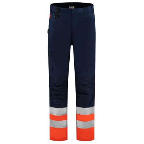 Tricorp 503012 Safety Warnschutz Arbeitshose, 65% Polyester/35% Baumwolle, 100% Nylon (500D) Cordura, 280g/m², Tinte-Fluor Orange, Größe 23 von Tricorp