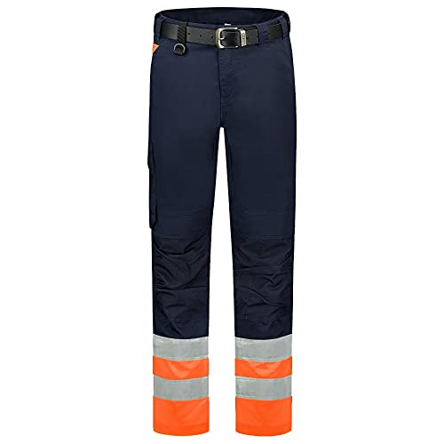 Tricorp 503012 Safety Warnschutz Arbeitshose, 65% Polyester/35% Baumwolle, 100% Nylon (500D) Cordura, 280g/m², Tinte-Fluor Orange, Größe 48 von Tricorp