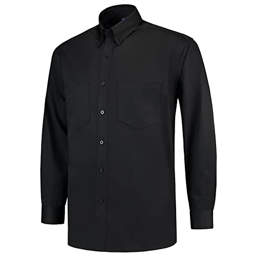 Tricorp 701002 Casual Langarm Arbeitshemd, 60% Baumwolle/40% Polyester, 150g/m², Schwarz, Größe XL von Haas F1 Team