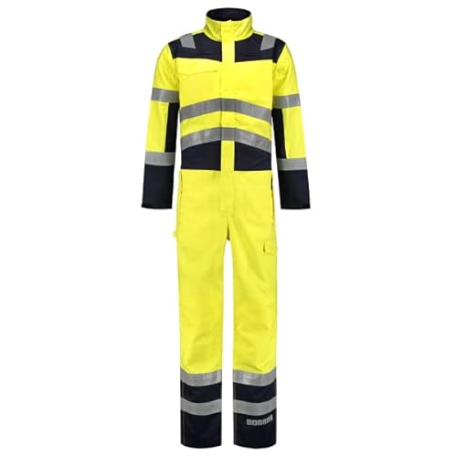 Tricorp 753002 Safety Multinorm Bicolor Overall, 74% Baumwolle/25% Polyester/1% Sonstige Fasern, 320g/m², Fluorgelb-Tinte, Größe 56 von Tricorp