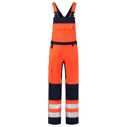Tricorp 753005 Safety Warnschutz Bicolor Latzhose, 80% Polyester/20% Baumwolle, 100% Nylon (500D) Cordura, 280g/m², Fluor Orange-Tinte, Größe 46 von Haas F1 Team