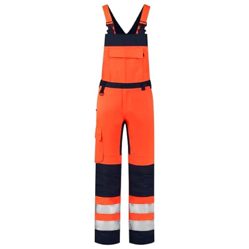 Tricorp 753005 Safety Warnschutz Bicolor Latzhose, 80% Polyester/20% Baumwolle, 100% Nylon (500D) Cordura, 280g/m², Fluor Orange-Tinte, Größe 54 von Haas F1 Team
